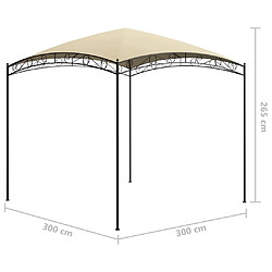 Maison Chic Auvent,Belvédère d'extérieur,Tonnelle 3x3x2,65 m Crème 180 g/m² -GKD12784 pas cher