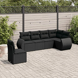 Maison Chic Salon de jardin 6 pcs avec coussins | Ensemble de Table et chaises | Mobilier d'Extérieur noir résine tressée -GKD59388