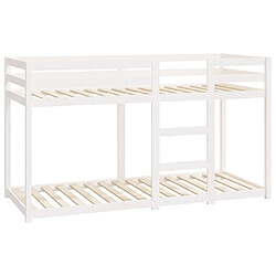 Avis vidaXL Lit superposé sans matelas blanc 75x190 cm bois de pin massif