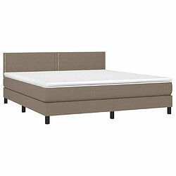 Avis Maison Chic Lit adulte- Lit + matelas,Sommier à lattes de lit avec matelas LED Taupe 180x200 cm Tissu -GKD55827