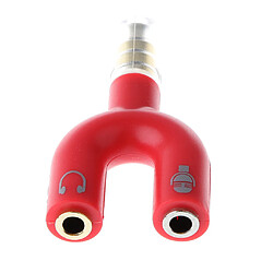 Acheter Adaptateur répartiteur de câble audio aux 3.5mm pour écouteur casque pc rouge