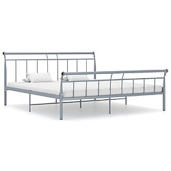 vidaXL Cadre de lit sans matelas gris métal 200x200 cm 