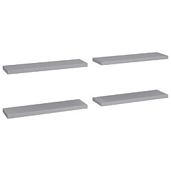 Maison Chic Lot de 4 Étagères murales,Étagère Rangement flottate gris 90x23,5x3,8 cm MDF -MN41422