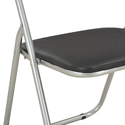 vidaXL Chaises pliantes à manger lot de 6 noir similicuir pas cher