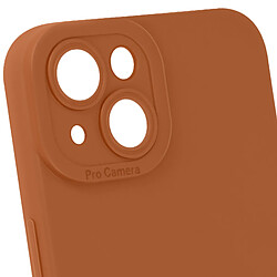 Avizar Coque pour iPhone 14 Silicone Mat Protection Caméra Marron Clair