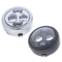 6.5 "phare rond de moto led ampoule universel pour moto noir 12v pas cher