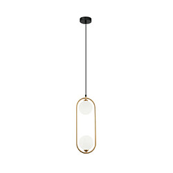 Luminaire Center Suspension Lupus Verre,Acier Blanc, Bronze Antique