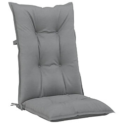 Acheter vidaXL Coussins de chaise de jardin à dossier haut lot de 2 gris tissu