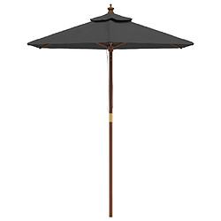 Helloshop26 Parasol mobilier de jardin avec mât en bois 196 x 231 cm anthracite 02_0008332