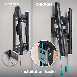 Acheter ONKRON Support TV Mural Fixe pour 17 - 43 Pouces TV & Ecran, Accroche TV Mural Universel Poids jusqu'à 30 kg - Fixation Murale TV Fixe VESA 75x75 - VESA 200x200 mm/Support Tele Mural Fixe FM1-B Noir