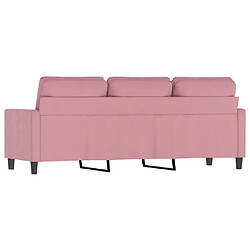 Acheter vidaXL Canapé à 3 places Rose 180 cm Velours