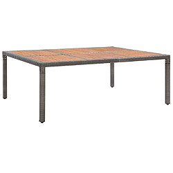 Maison Chic Table de jardin | Table d'extérieur Gris 200x150x74 cm Résine tressée et acacia -GKD78586