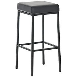 Decoshop26 Lot de 2 tabourets de bar avec repose-pieds design simple hauteur 85 cm en PVC noir et métal noir 10_0004381