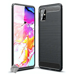 Htdmobiles Coque silicone gel carbone pour Samsung Galaxy A51 + film ecran - NOIR