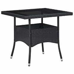 Avis Salle à dîner de jardin 5 pcs,Table et chaise à manger Résine tressée et verre Noir -MN89446