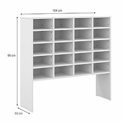 Avis Mpc Meuble à Chaussures Blanc 20 Cases 104 X 99 X 33 Cm (l X H X P)