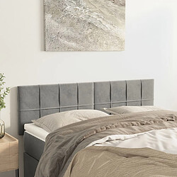 vidaXL Têtes de lit 2 pcs Gris clair 72x5x78/88 cm Velours