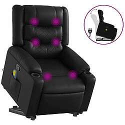 Maison Chic Fauteuil Relax pour salon, Fauteuil inclinable de massage Noir Similicuir -GKD38619