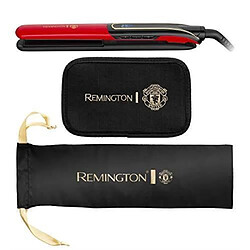 REMINGTON D6755 Manchester United Edition Lisseur, Boucleur 2en1 Sleek+Curl, Plaques Black Titanium Advanced Ceramic