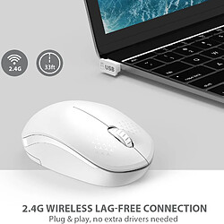 Avis Souris Sans Fil 2.4G Avec Récepteur USB Pour Tablette D'ordinateur PC Blanc