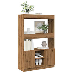 Avis vidaXL Buffet haut chêne artisanal 92x33x140 cm bois d'ingénierie