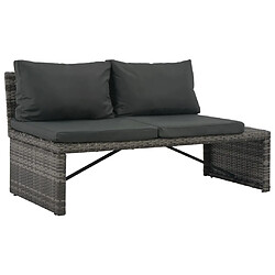 Avis Maison Chic Salon de jardin 3 pcs + coussins - Mobilier/Meubles de jardin - Table et chaises d'extérieur Résine tressée Gris -MN87031