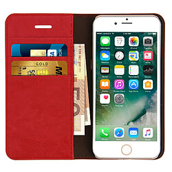 Avis Avizar Etui Etui Clapet Portefeuille Cuir Rouge iPhone SE 2022 / 2020 et 8 / 7