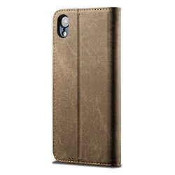 Avis Wewoo Housse Coque Pour iPhone XR Denim Texture Etui en cuir avec rabat horizontal et style décontracté porte-cartes et portefeuille