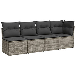 Avis vidaXL Salon de jardin 11 pcs avec coussins gris résine tressée