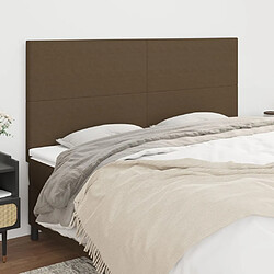 Maison Chic Lot de 4 Têtes de lit design pour chambre - Décoration de lit Marron foncé 100x5x78/88 cm Tissu -MN17995