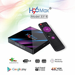 H96 Max 3318 Quad-Core 4 64G Android 9.0 Hd Lecteur Multimédia Réseau Intelligent Tv Box Prise Ue