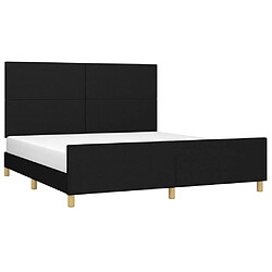 Avis Maison Chic Lit adulte - Cadre Structure de lit avec tête de lit Contemporain Noir 160x200 cm Tissu -MN55900