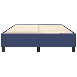 Acheter vidaXL Cadre de lit sans matelas bleu 140x190 cm tissu