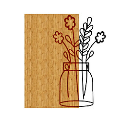 EPIKASA Décoration Murale en Métal et Bois Fleur 9