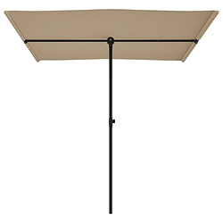 Helloshop26 Parasol d'extérieur avec mât en aluminium 2 x 1,5 m taupe 02_0008229