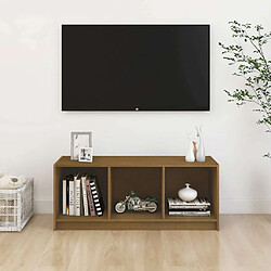 Avis Maison Chic Meuble TV scandinave - Banc TV pour salon Marron miel 104x33x41 cm Bois de pin massif -MN49640