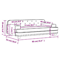 vidaXL Canapé pour enfants crème 90x53x30 cm velours pas cher