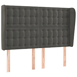 Maison Chic Tête de lit scandinave avec oreilles,meuble de chambre Gris foncé 147x23x118/128 cm Velours -MN44656