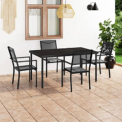 Maison Chic Salon de jardin de salle à manger 5 pcs,Table et Chaises d'extérieur,Mobilier de jardin Acier -MN80324