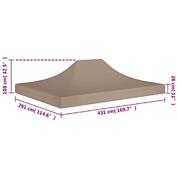 vidaXL Toit de tente de réception 4,5x3 m Taupe 270 g/m² pas cher