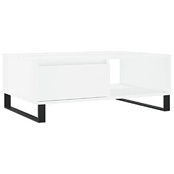 Maison Chic Table basse,Table Console Table d'appoint, Table pour salon blanc 90x60x35 cm bois d'ingénierie -MN30871