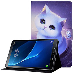 Etui en PU anti-chute avec support et porte-cartes pour votre Samsung Galaxy Tab A 10.1 (2016) T580/T585 - chat