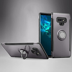 Wewoo Coque Étui de protection magnétique pour Galaxy Note 9, avec support de bague de rotation à 360 degrés gris