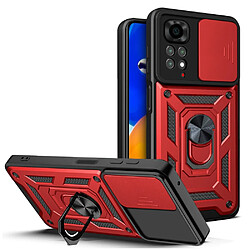 Coque en TPU anti-chocs avec béquille rotative, rouge pour votre Xiaomi Redmi Note 11S 4G