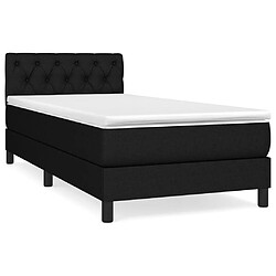 vidaXL Sommier à lattes de lit et matelas Noir 80x200 cm Tissu