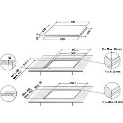 Avis Table de cuisson induction 60cm 3 feux 7200w noir - wsq1160ne - WHIRLPOOL