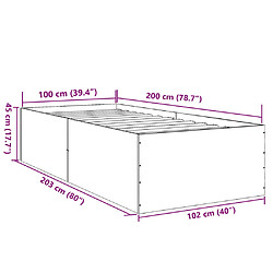 Vidaxl Cadre de lit blanc 100x200 cm bois d'ingénierie pas cher