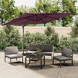 Maison Chic Parasol Jardin | Parasol cantilever à double toit Bordeaux Rouge 300x300 cm - GKD38684