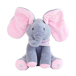 Universal (Elephant / Pink) Baby Peek-a-Boo Soft Elephant Doll Singing Toy Gift