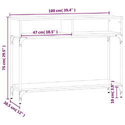 vidaXL Table console chêne fumé 100x30,5x75 cm bois d'ingénierie pas cher